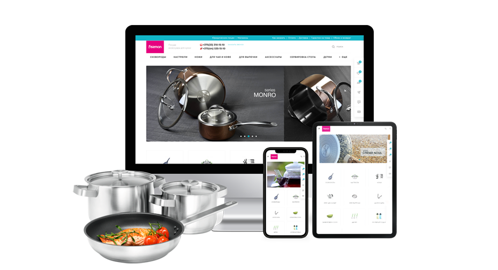 Интернет-магазин компании по продаже посуды FISSMAN и аксессуаров для кухни